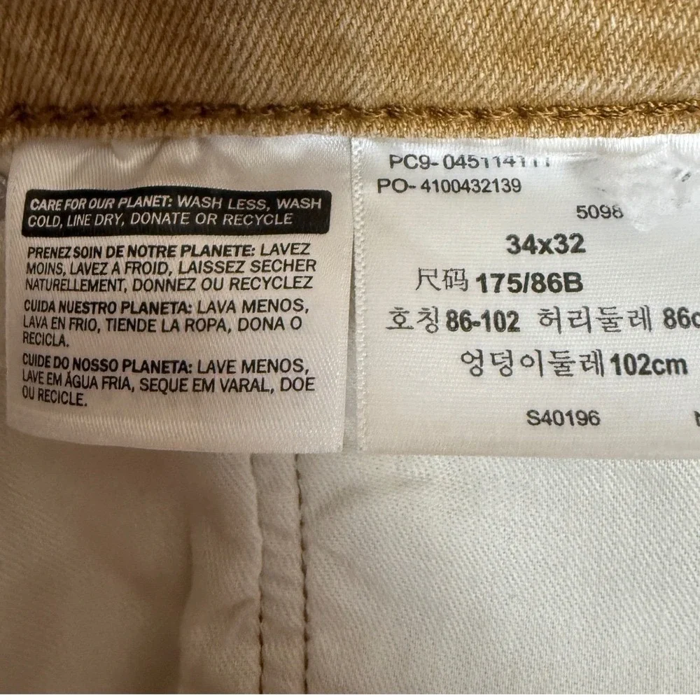 Levi's Tan‎ 511 Slim Fit Jeans 34x32 Khaki Denim Streetwear Casual